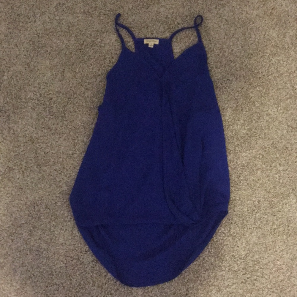 Spaghetti strap blue shirt